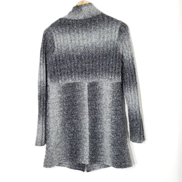 Windsmoor Gray Black Marble Knit Comfy One Button Cardigan Cottagecore Granny - Picture 2 of 10